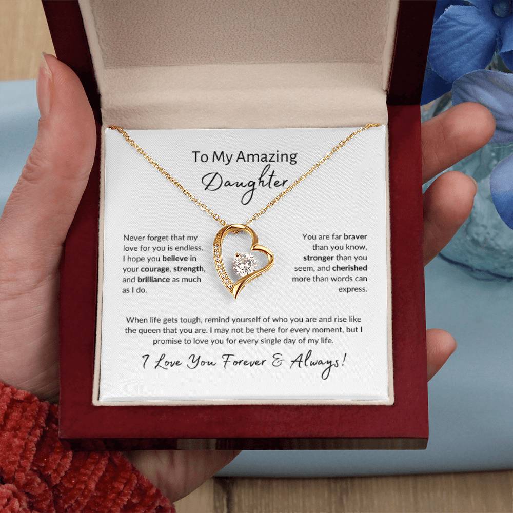 To My Amazing Daughter ~ Forever Love Necklace