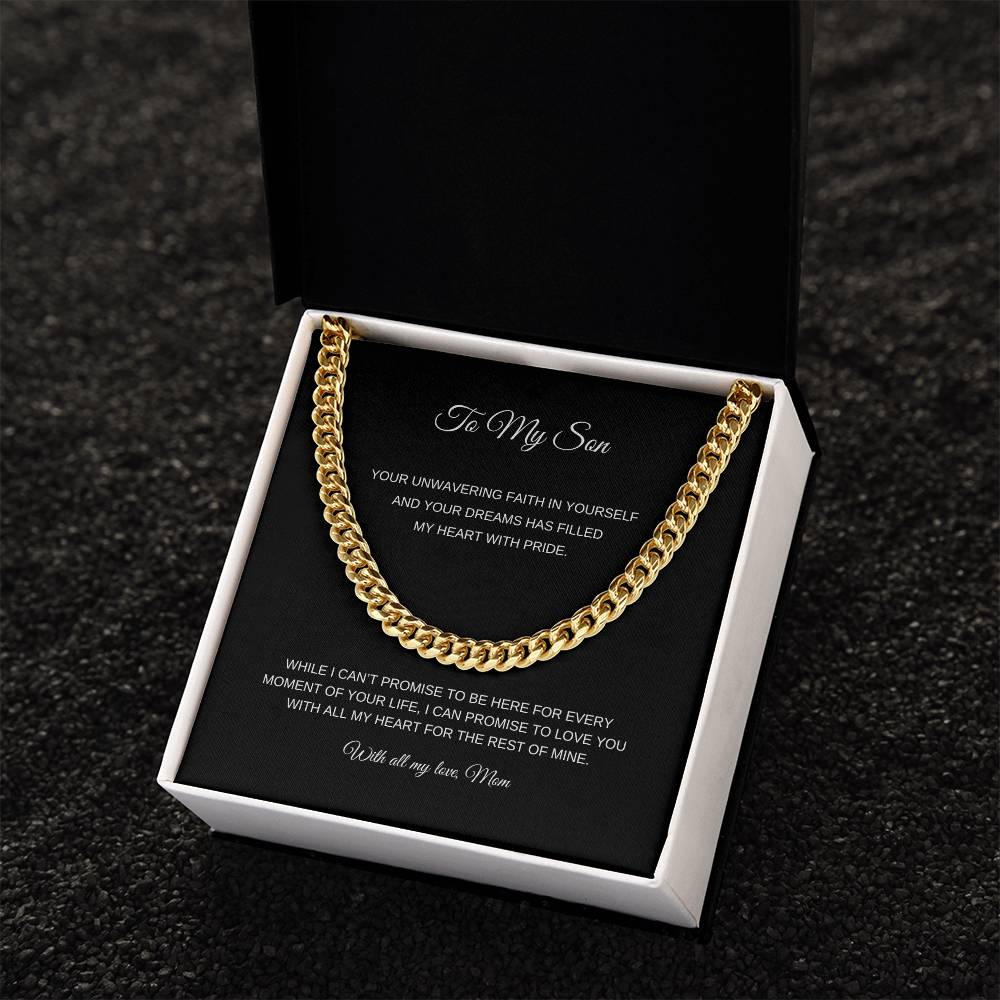To My Son ~ Cuban Link Chain Necklace