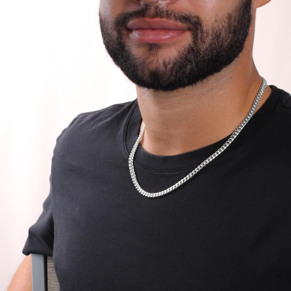 To My Hero, My Dad ~ Cuban Link Chain Necklace