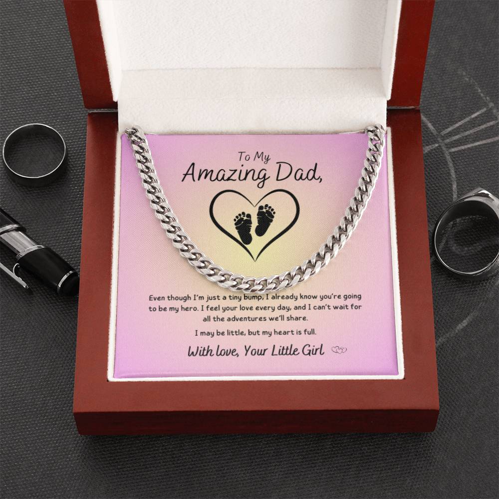 From Baby Girl - To My Amazing Dad ~ Cuban Link Necklace