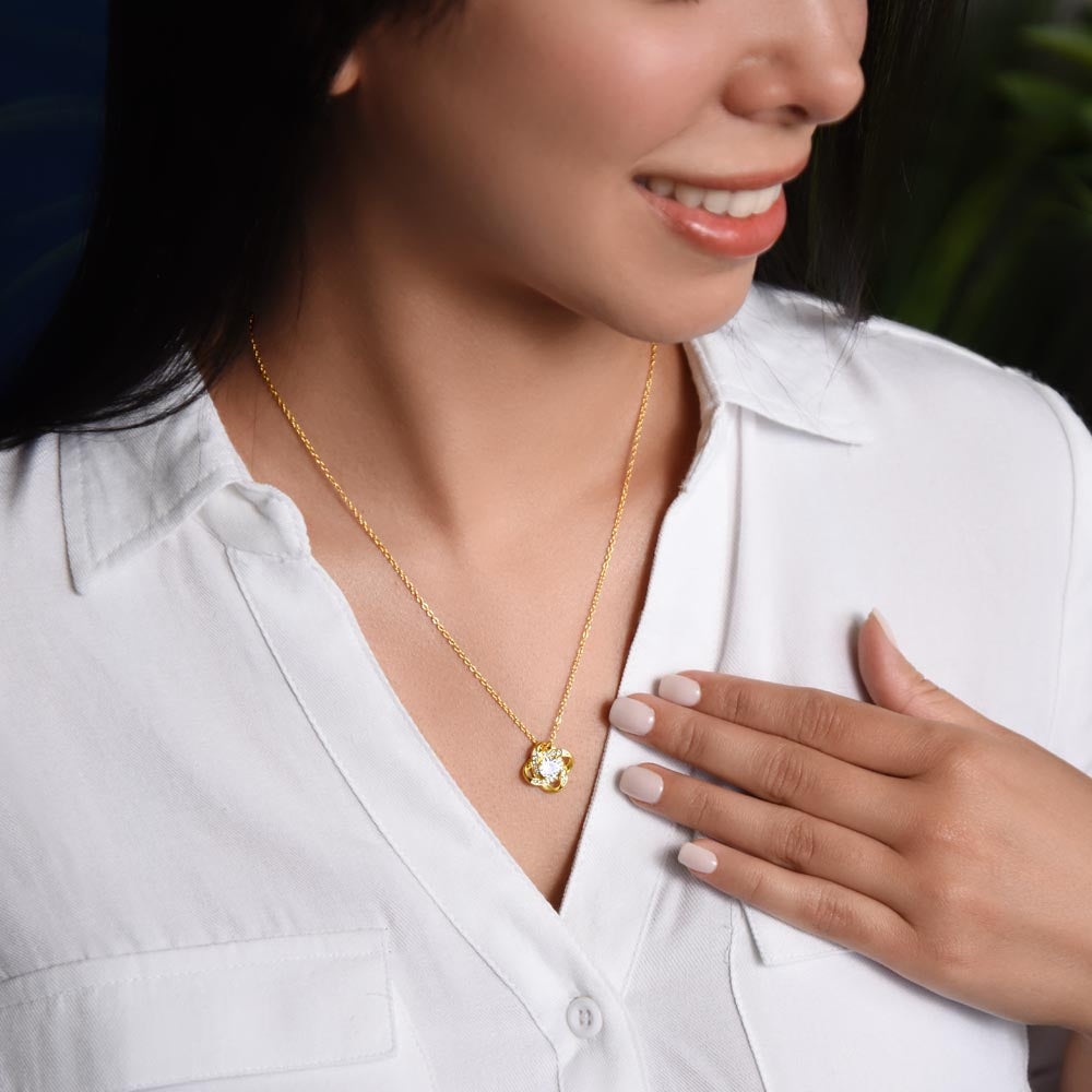 To My Beloved Daughter ~ Love Knot Necklace