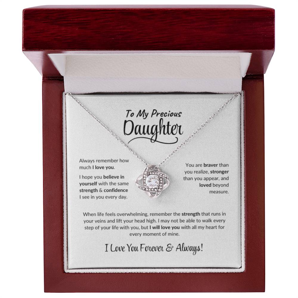 To My Precious Daughter ~ Love Knot Necklace