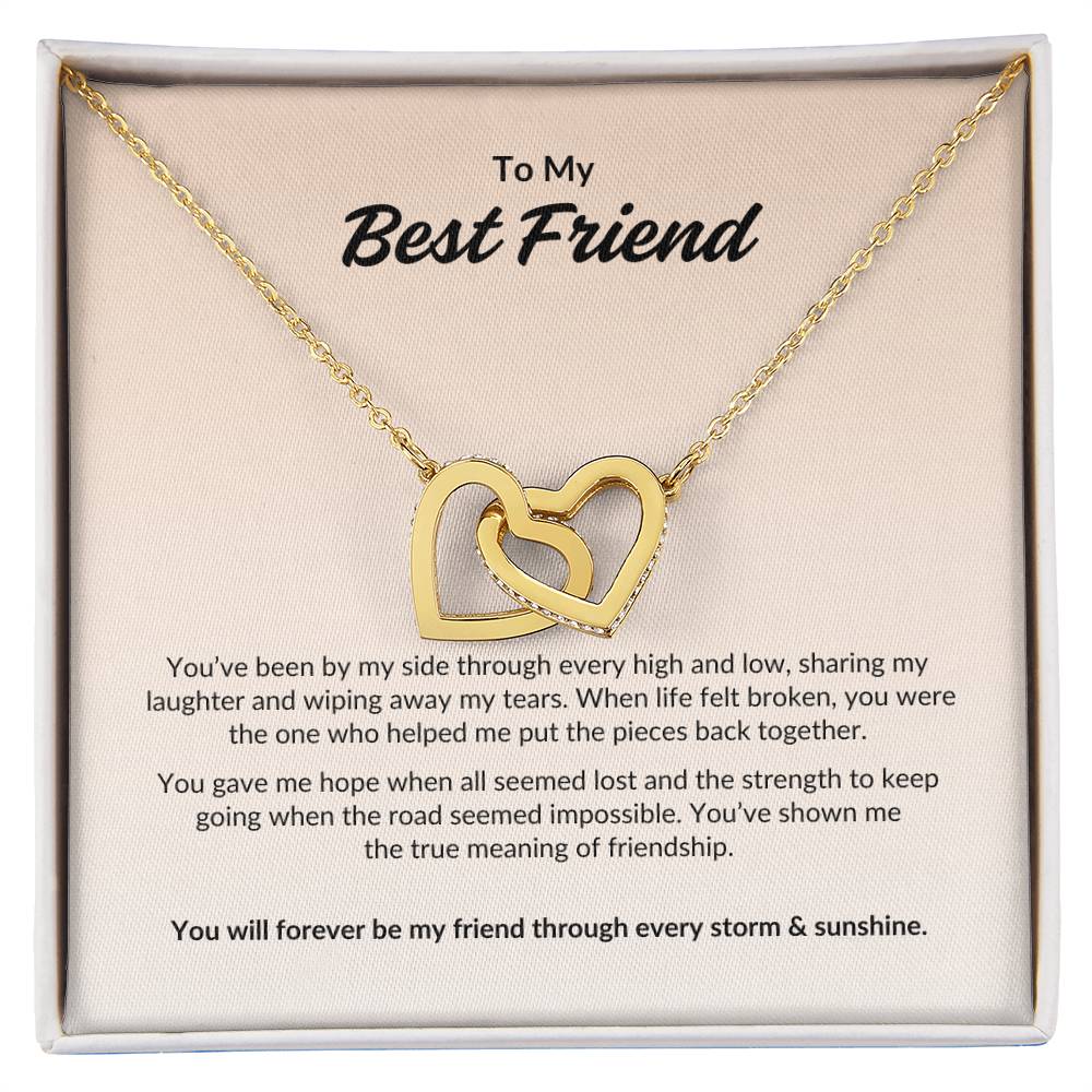To My Best Friend ~ Interlocking Hearts Necklace
