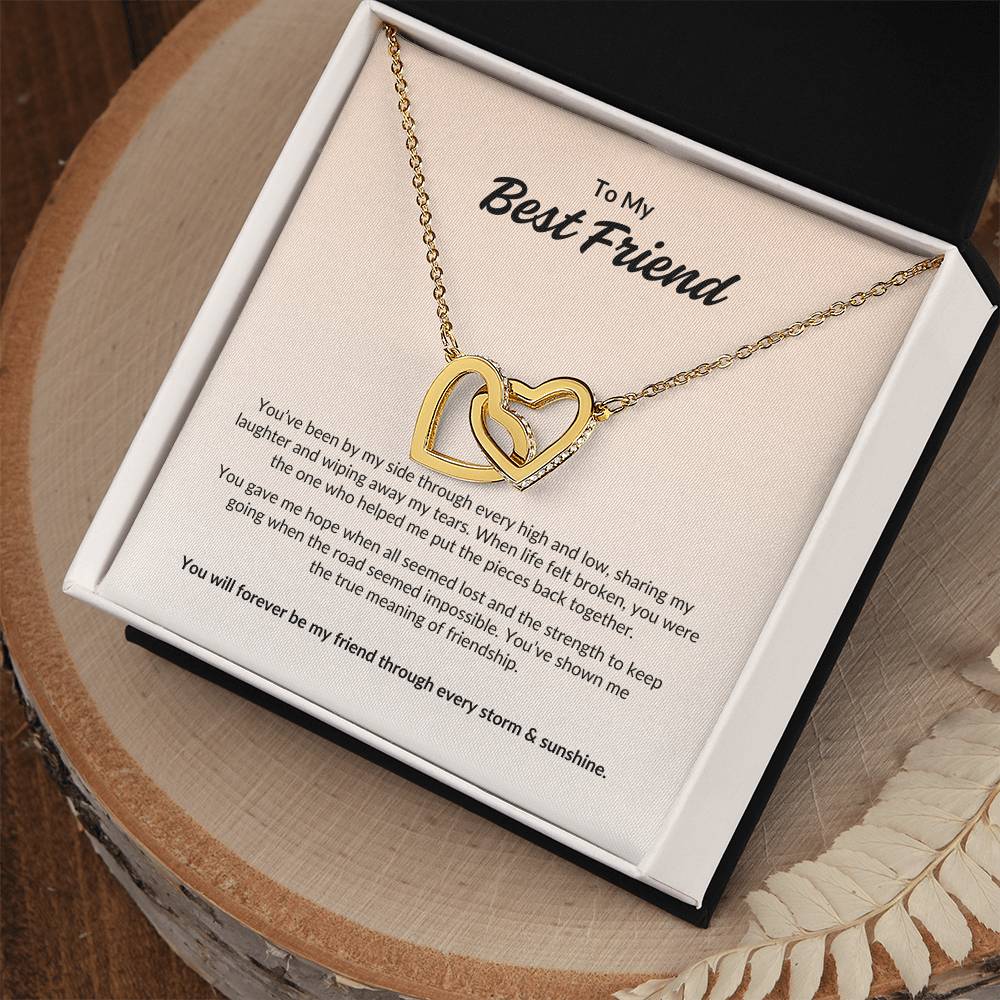 To My Best Friend ~ Interlocking Hearts Necklace
