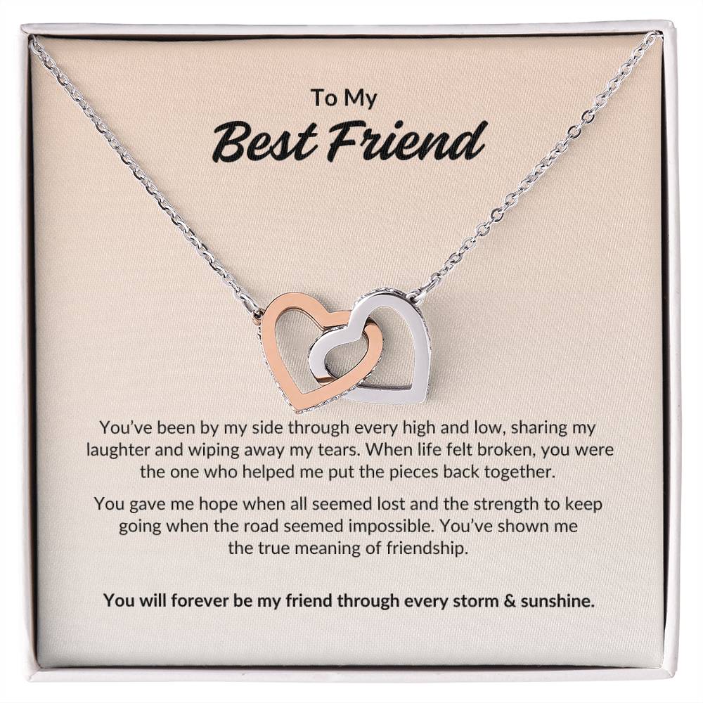 To My Best Friend ~ Interlocking Hearts Necklace
