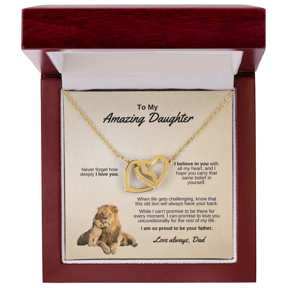 To My Amazing Daughter ~ Interlocking Hearts Necklace