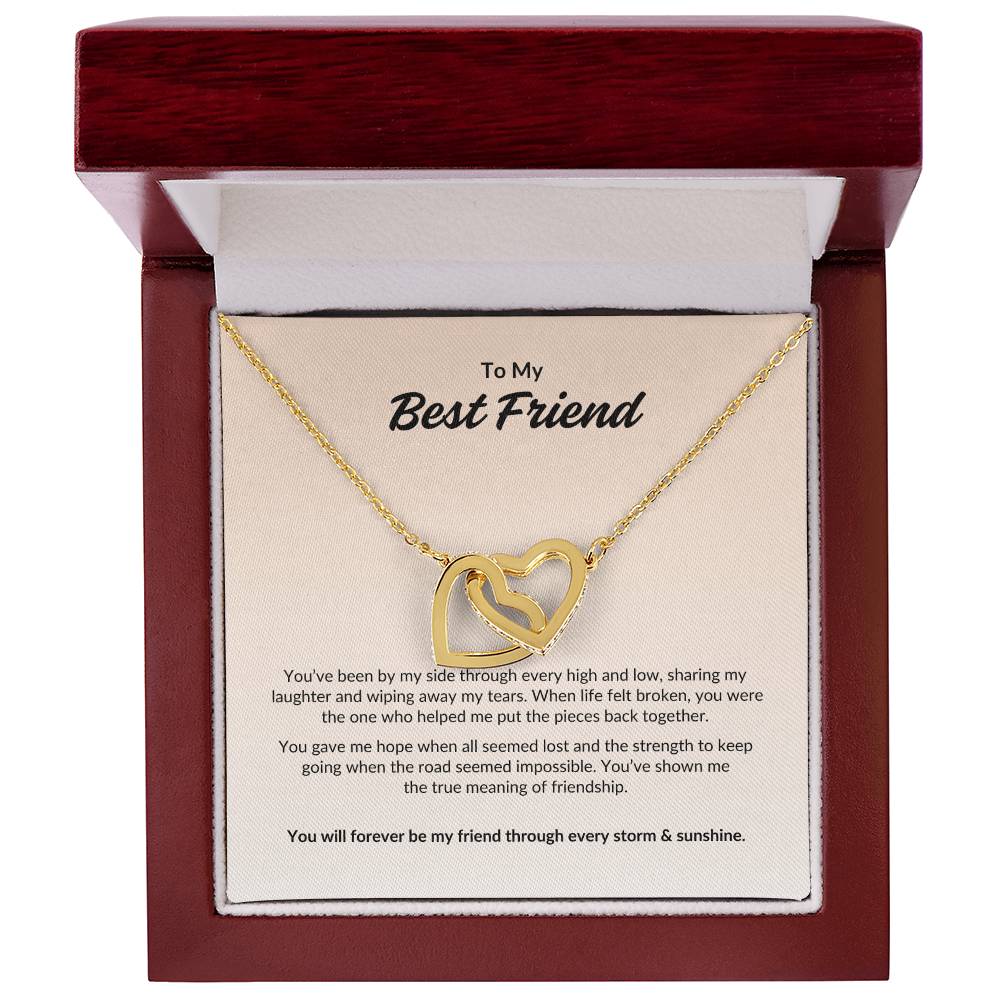 To My Best Friend ~ Interlocking Hearts Necklace