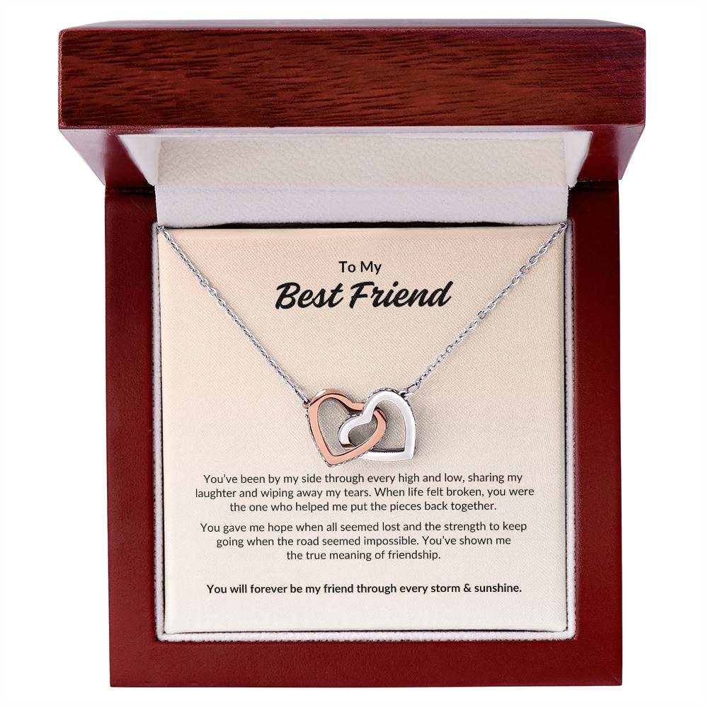 To My Best Friend ~ Interlocking Hearts Necklace