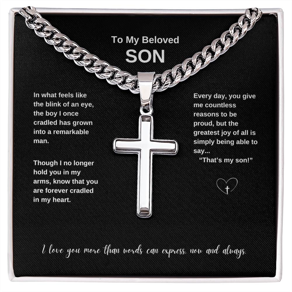 Beloved Son ~ Cuban Chain with Cross