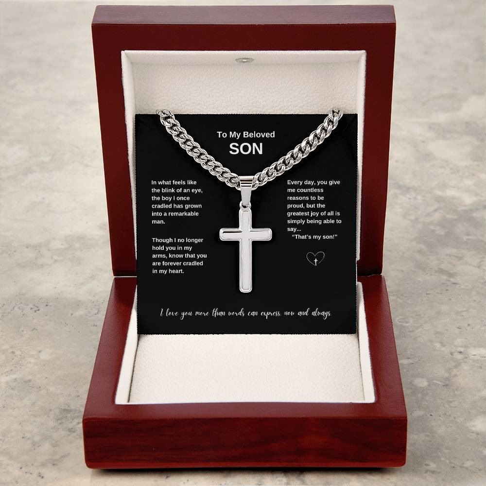 Beloved Son ~ Cuban Chain with Cross