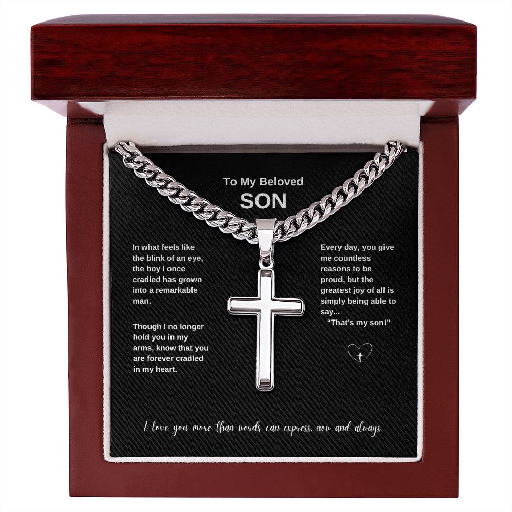 Beloved Son ~ Cuban Chain with Cross