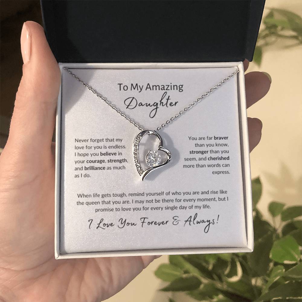 To My Amazing Daughter ~ Forever Love Necklace