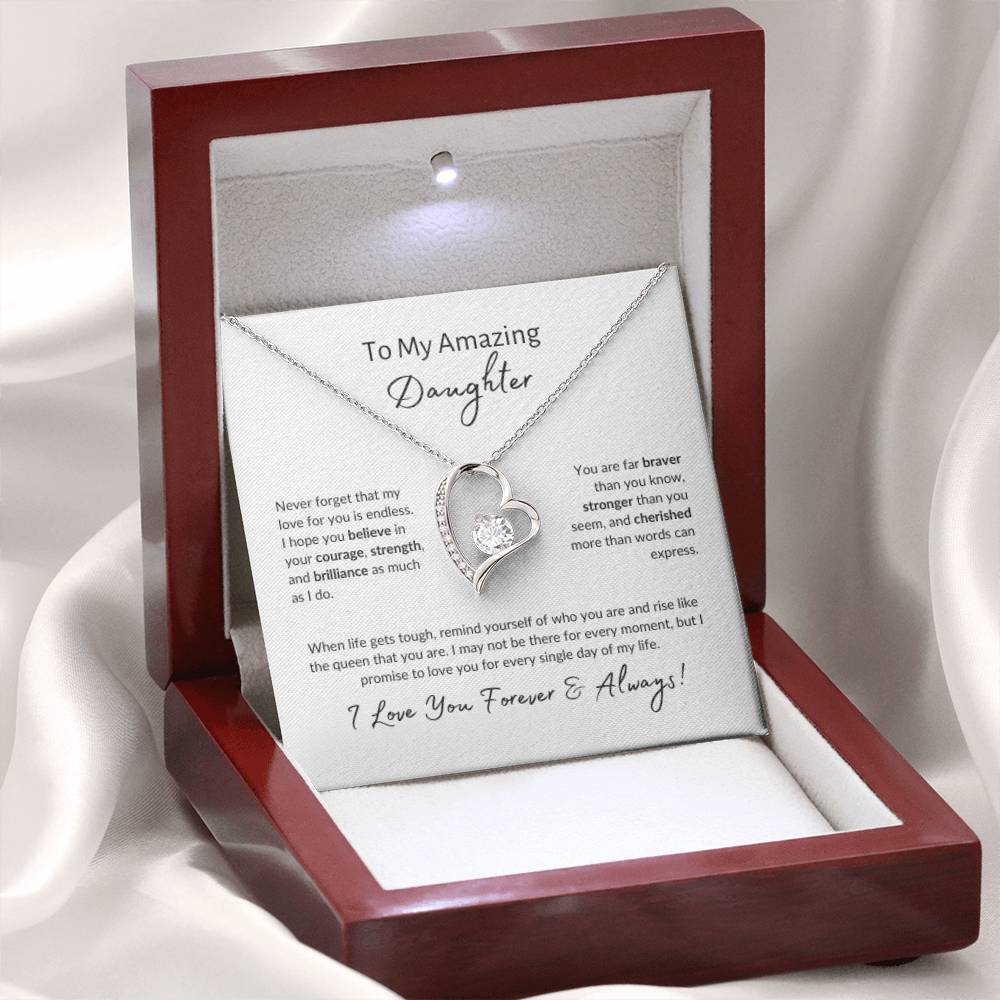 To My Amazing Daughter ~ Forever Love Necklace