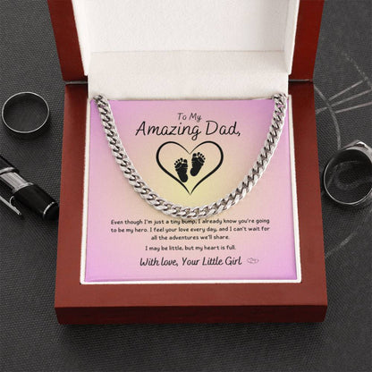 From Baby Girl - To My Amazing Dad ~ Cuban Link Necklace