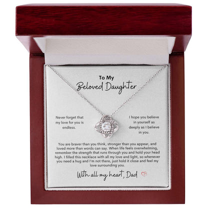 To My Beloved Daughter ~ Love Knot Necklace