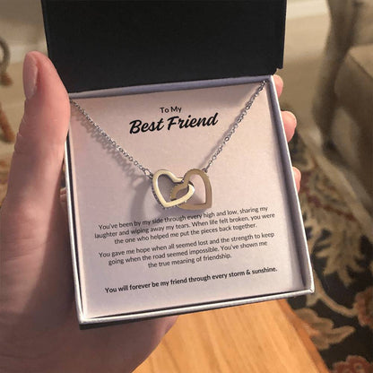 To My Best Friend ~ Interlocking Hearts Necklace