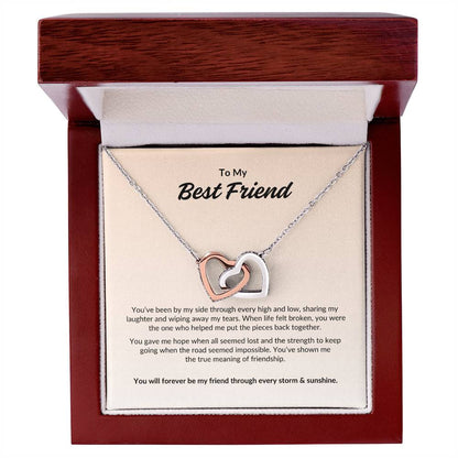 To My Best Friend ~ Interlocking Hearts Necklace