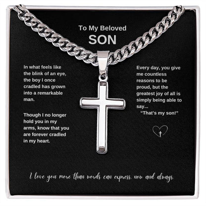 Beloved Son ~ Cuban Chain with Cross