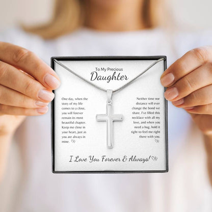 To My Precious Daughter ~ Stainless Steel Cross Necklace